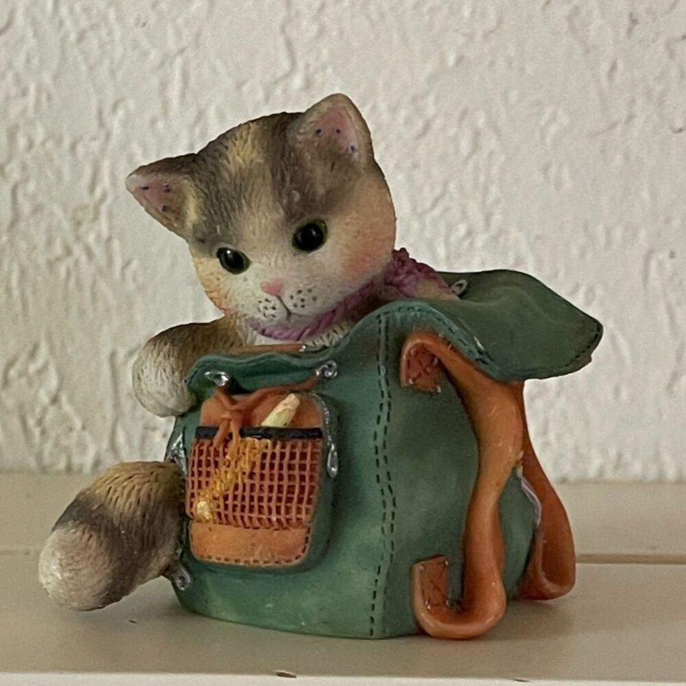 1998 Enesco Priscilla Hillman Calico Kitten Figurine 488623 You Lighten My Load